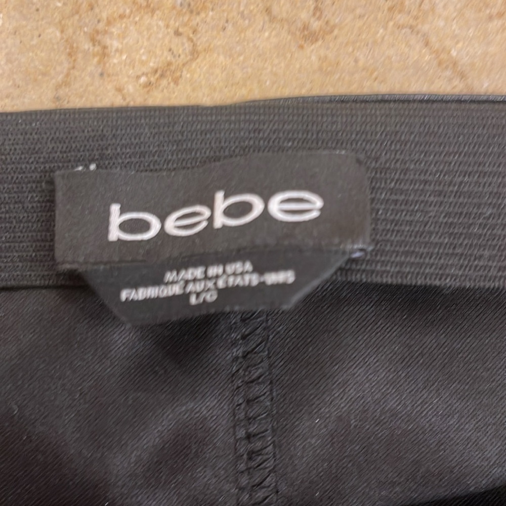 Bebe Leather Like Skirt with lace under lay. - Size L - Picture 3 of 7